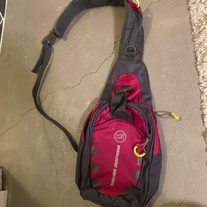 Pink small crossbody hiking bag